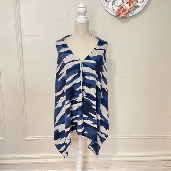 27 miles camo poncho 100% cashmere - Picture 1 of 7